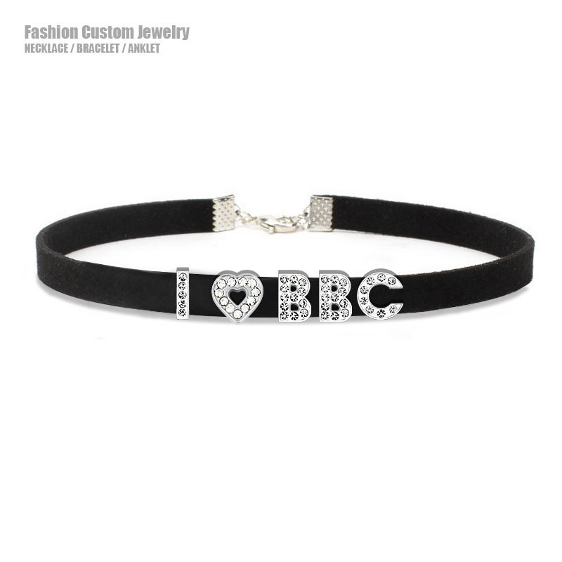 Crystal Choker Necklace - Goth Sexy Strass Buchstaben Ich Liebe