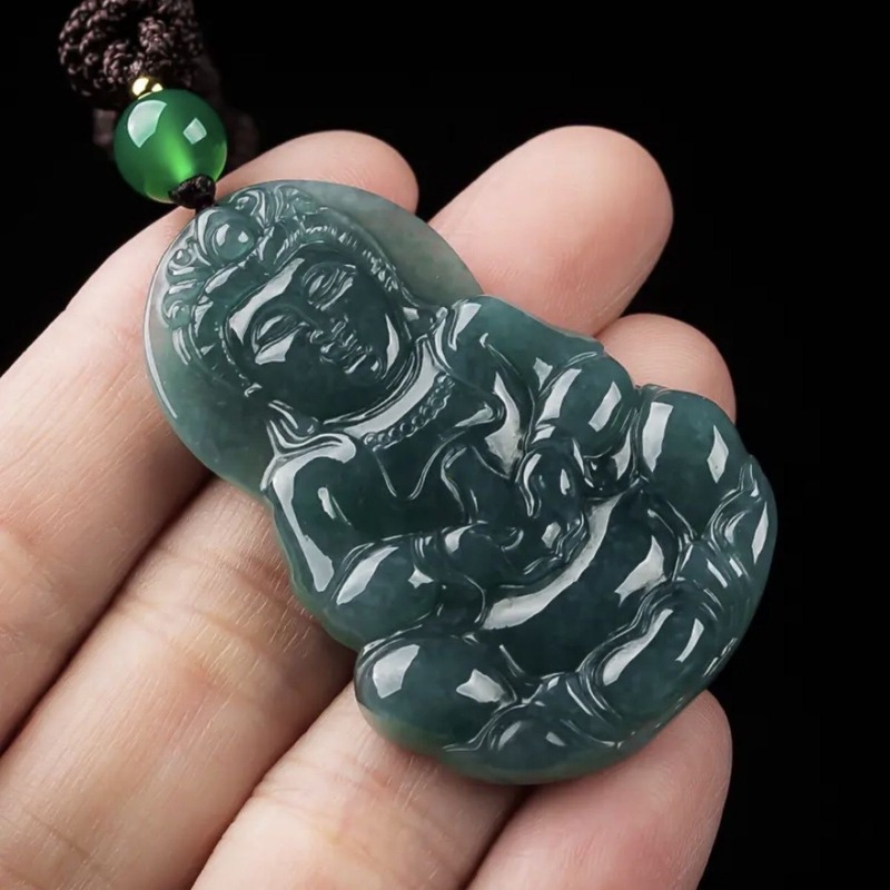 Jewelry & Watches Sp Z Oo Ul Frezerów 3 - Echter A-Klasse Guanyin-Buddha, blauer Anhänger für