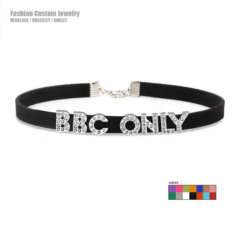 Crystal Choker Necklace - Strass Buchstabe BBC NUR Halskette Für