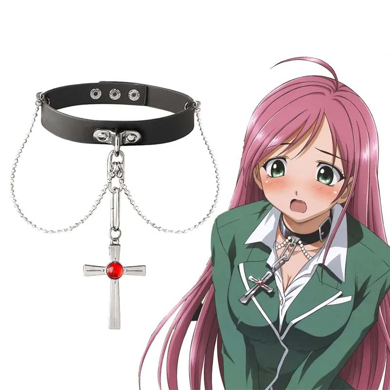 Crystal Choker Necklace - Anime Rosario Und Vampir Roten Kristall