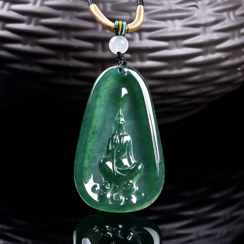 Jewelry & Watches Sp Z Oo Ul Frezerów 3 - Natürlicher Echter Smaragd Blauer Wasser-Buddha-Anhänger Neue