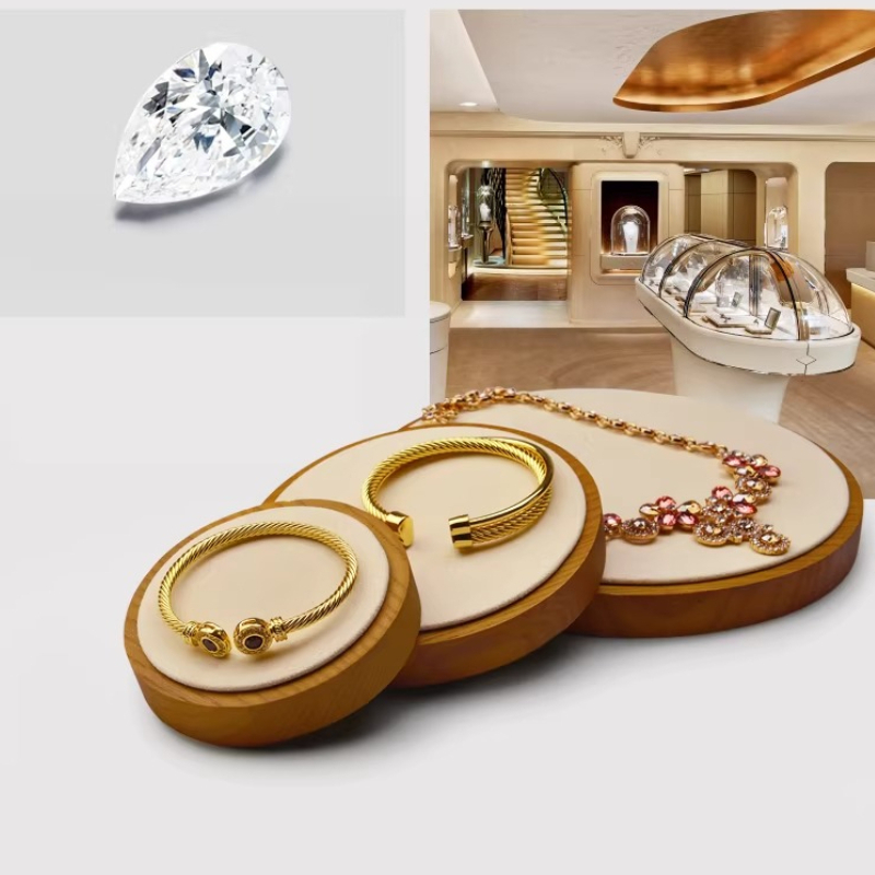 Jewelry Store For Watches - Schmuckpräsentationstablett aus Massivholz für Uhren und