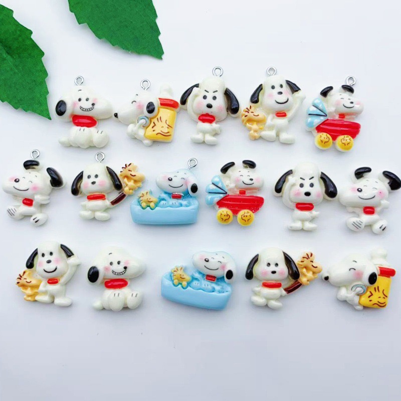 Drop Earrings - 12 Stück Cartoon-Hunde-Anhänger aus Kunstharz, DIY-Schmuckherstellung,