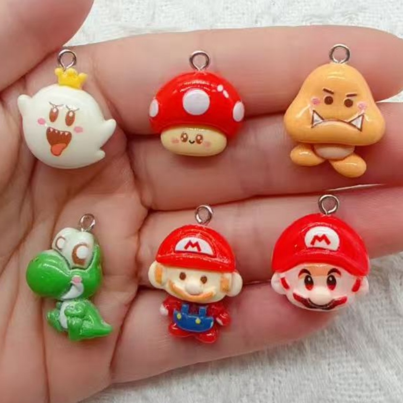 Drop Earrings - 10 Stück Cartoon-Anhänger aus Kunstharz, DIY-Schmuckherstellung,