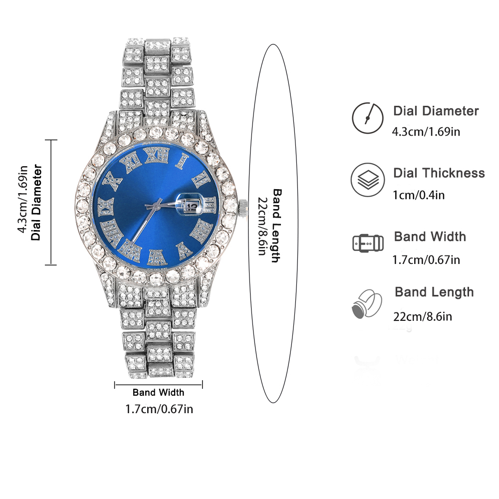 3-teiliges Hip-Hop-Uhr-Schmuck – Jewelry Watches Men Bewertung und Preis