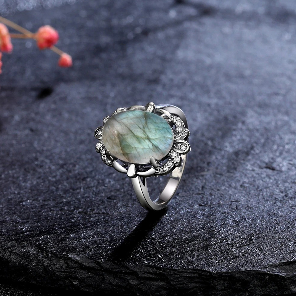 Vintage Mondstein Ringe für Fr – Turquoise Stone Ring Bewertung und Preis