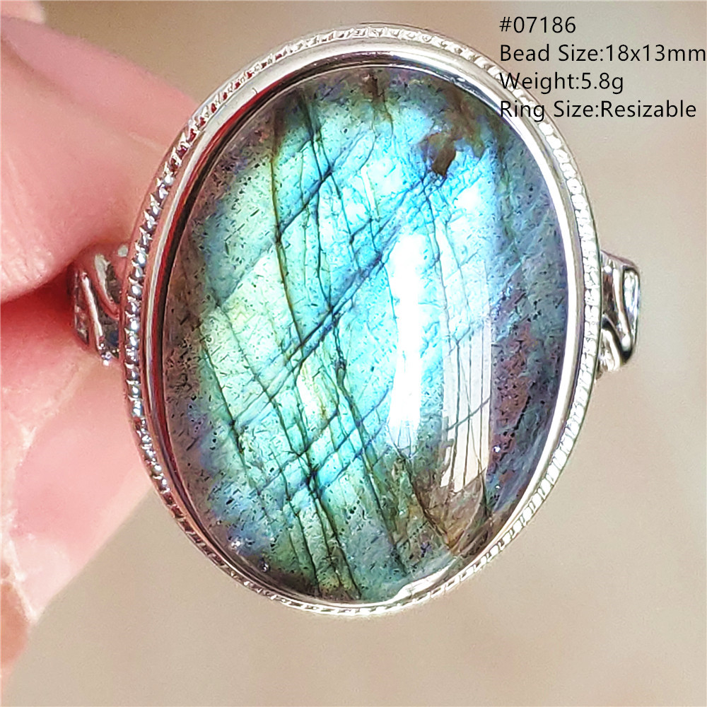 Natürlicher Blaulicht-Labrador – Turquoise Stone Ring Bewertung und Preis