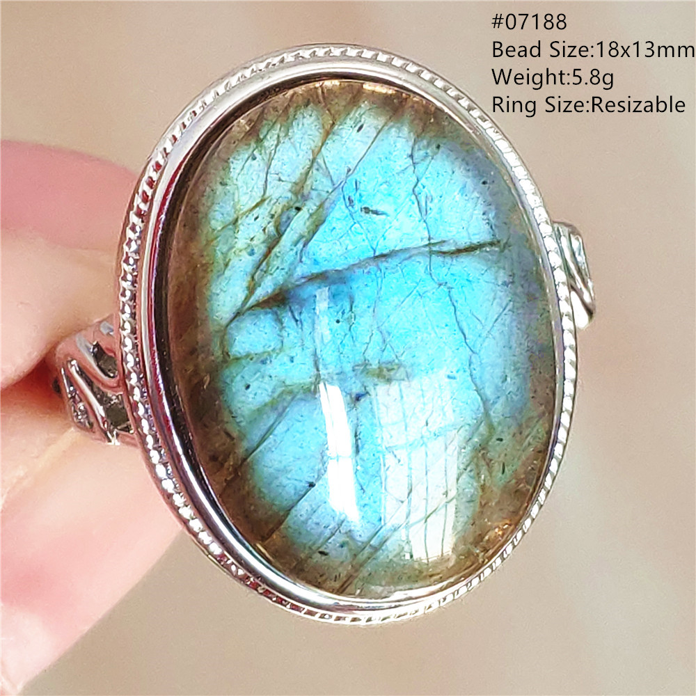 Natürlicher Blaulicht-Labrador – Turquoise Stone Ring Bewertung und Preis
