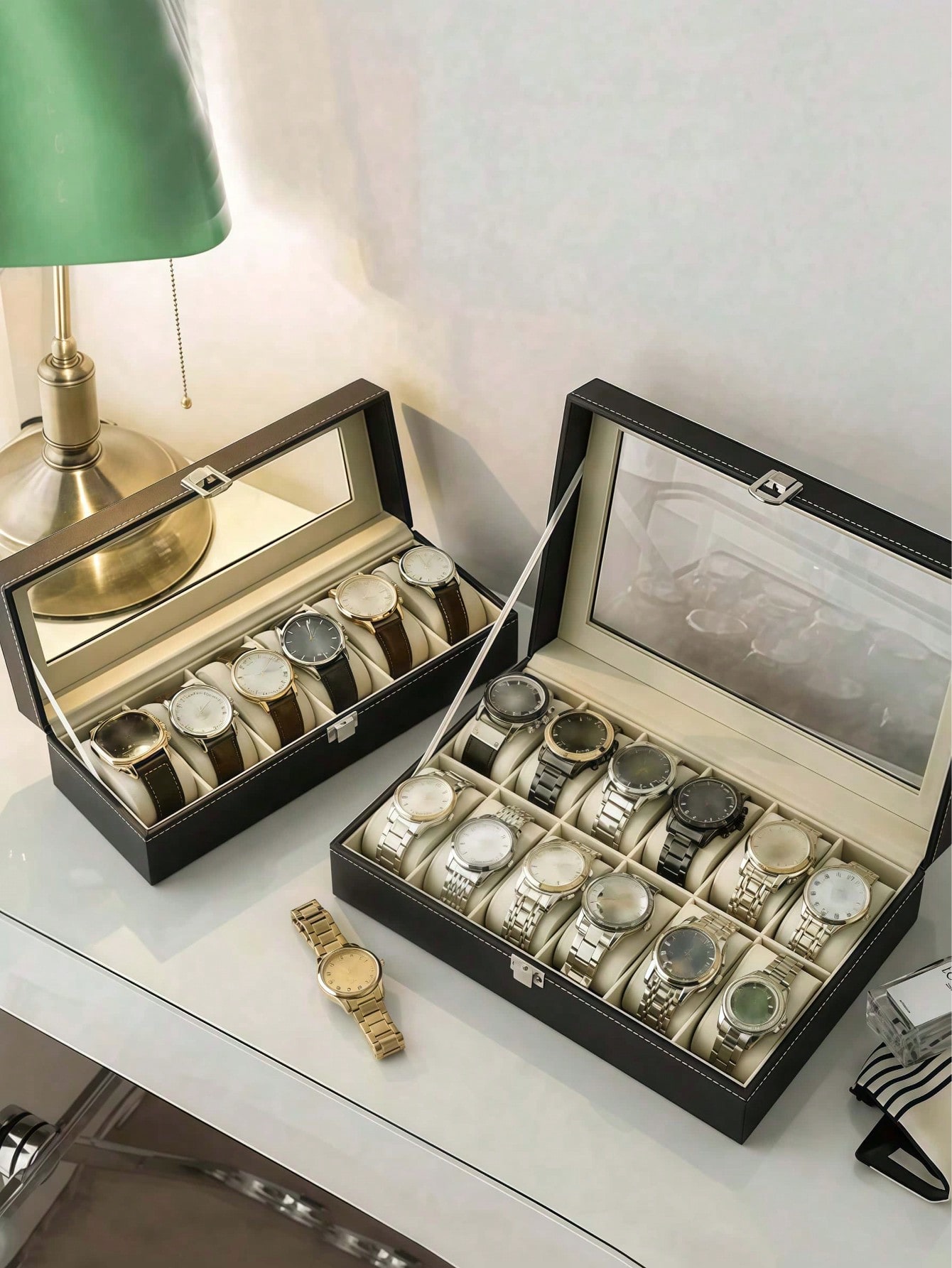 Leder-Uhrenbox mit Schloss, Gr – Jewelry Watches Box Bewertung und Preis