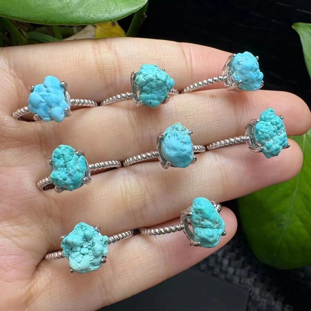 1 Stück Fengbaowu natürlicher  – Turquoise Stone Ring Bewertung und Preis