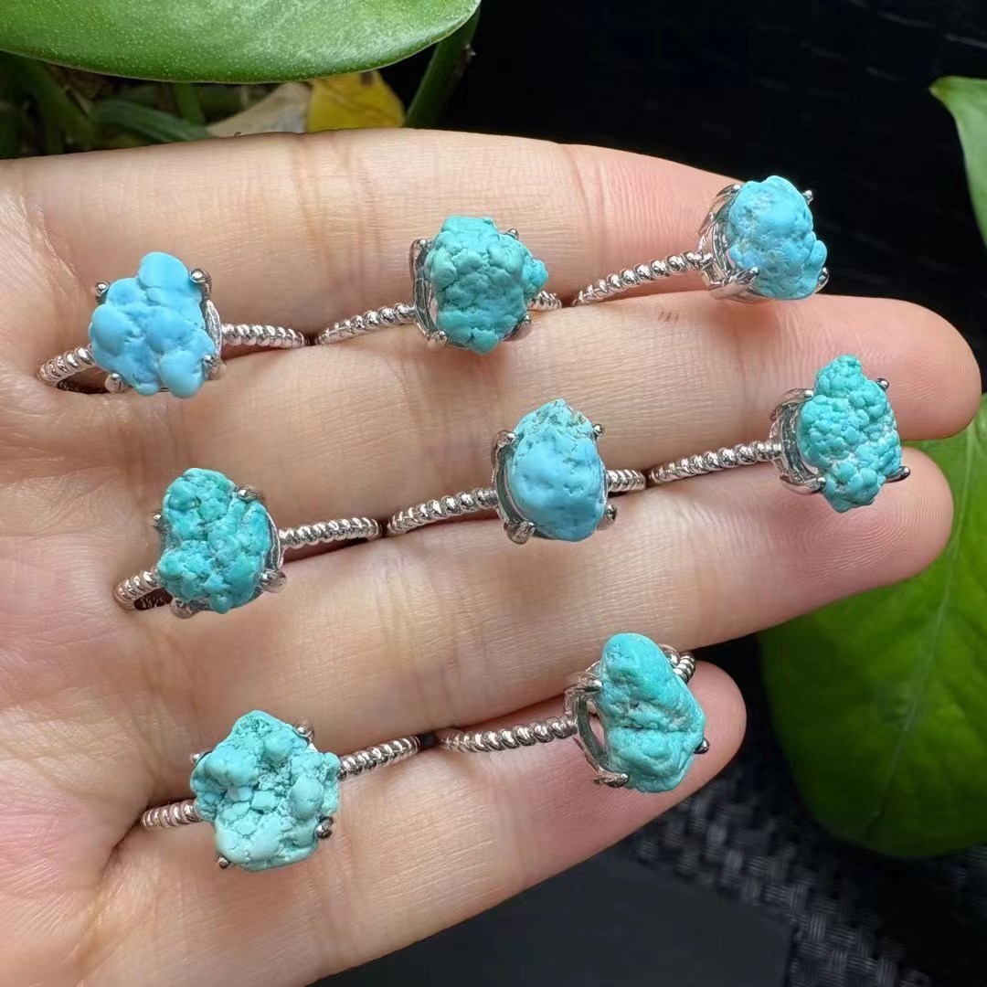 1 Stück Fengbaowu natürlicher  – Turquoise Stone Ring Bewertung und Preis