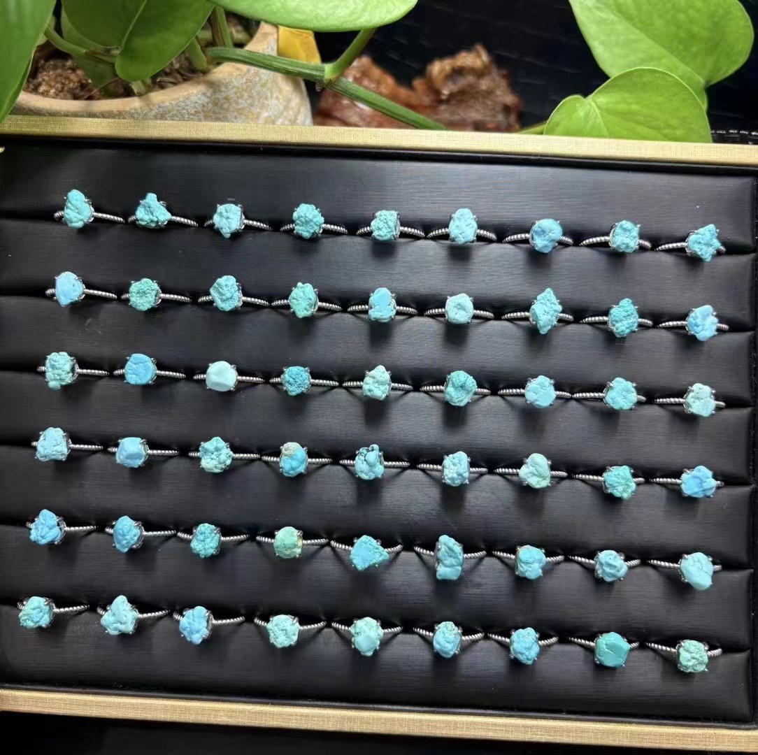 1 Stück Fengbaowu natürlicher  – Turquoise Stone Ring Bewertung und Preis