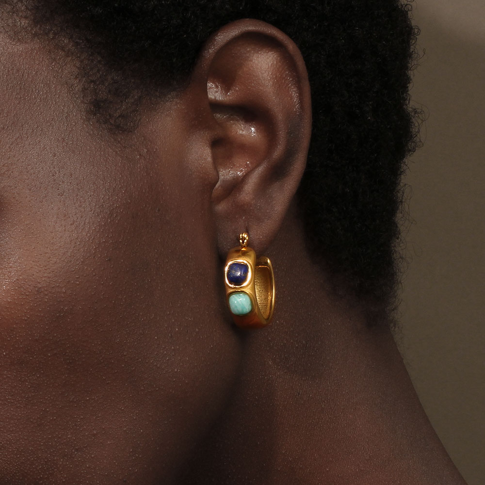 E.B.belle Creolen aus rundem L – Turquoise Stone Ring Bewertung und Preis